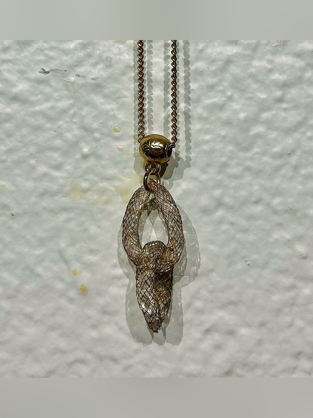 Santorini Gold-Tone Mesh Knot Pendant Necklace